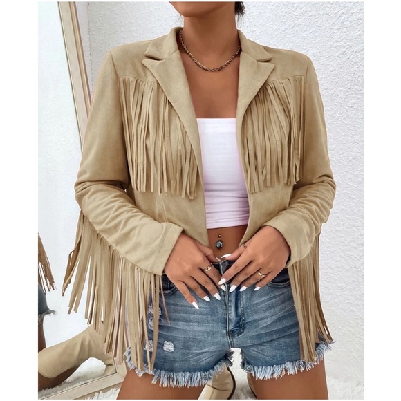 Western Open Front Fringe Boho Jacket - Picture 6 of 14